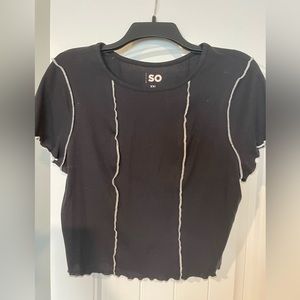 Black and white 2XL crop top